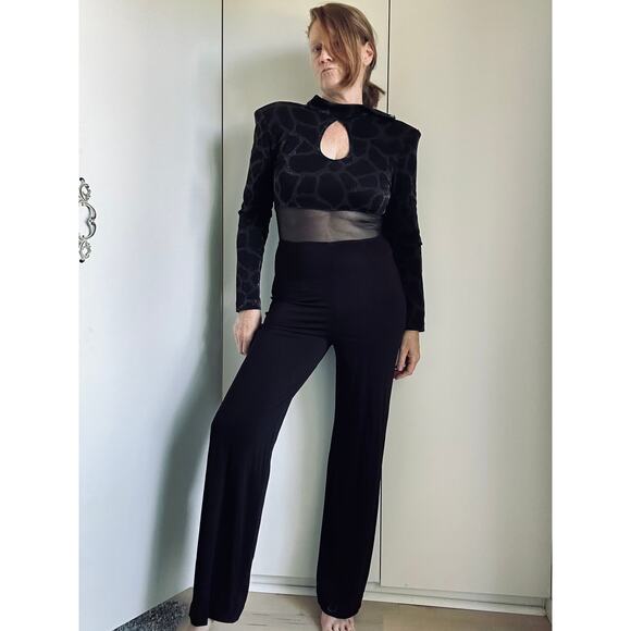 Vintage 90s Cache Jumpsuit Animal Print Size 6 Brown Sexy Open Back Catsuit USA - Picture 9 of 9